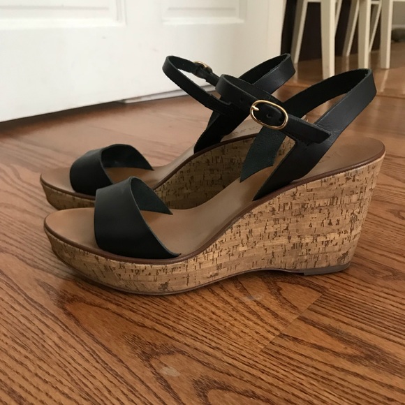 J. Crew Shoes - J. Crew Caden Leather and Cork Wedges